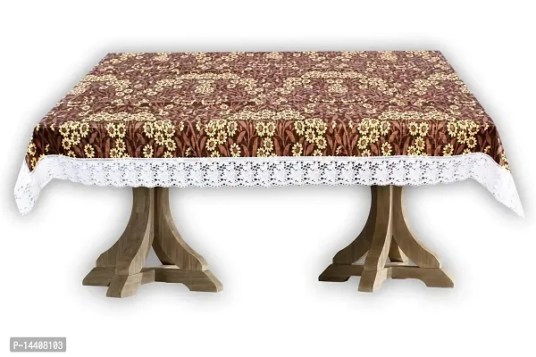 Stylista 8 Seater Dining Table Cover Size 60x108 Inches Floral Pattern Beige-thumb5