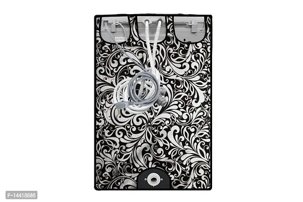 Stylista Washing Machine Cover Compatible for Fully Automatic Top Load Whirlpool 5kg to 7.5kg Floral Pattern Black-thumb5