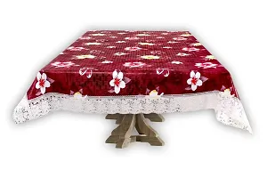 Stylista Waterproof 2 Seater Table Cover Size 45x70 Inches Floral Pattern Red-thumb2