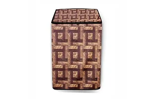 Stylista PVC Washing Machine Cover Compatible for Godrej 6.5 Kg Fully-Automatic Top Loading WTEON ADR 65 5.0 PFDTG AURD, Seamless Pattern Coffee-thumb2