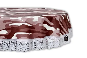Stylista 6 Seater Table Cover Oval Shaped WxL 60x90 inches Camouflage Pattern with White Border lace-thumb4