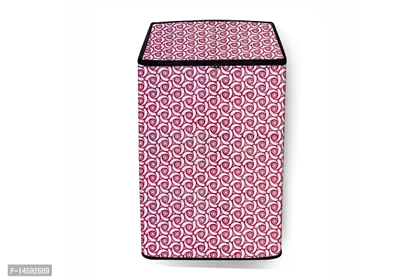 Stylista PVC Washing Machine Cover Compatible for Samsung 6.5 Kg Fully-Automatic Top Loading WA65T4262GS, Packed Pattern Pink-thumb3