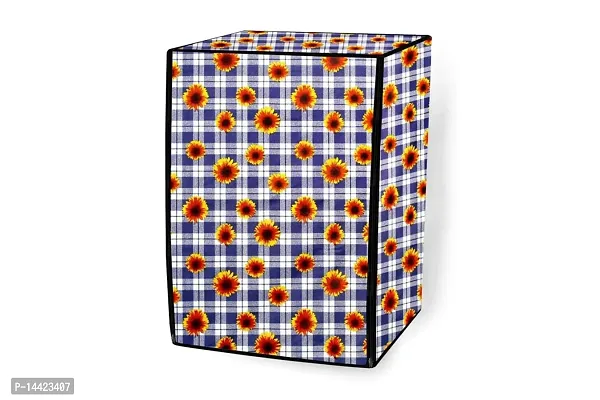 Stylista Washing Machine Cover Compatible for LG 6.0 Kg 5 Star Inverter Fully-Automatic Front Loading Washing Machine FHM1006ADW Gingham Floral Pattern Blue-thumb5