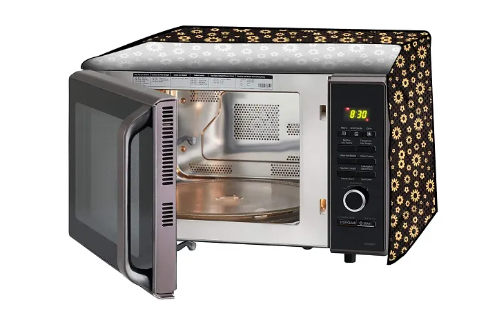 Stylista Microwave Oven Cover for Whirlpool 25L Crisp STEAM Conv. MW Oven-MS Floral Pattern Yellow