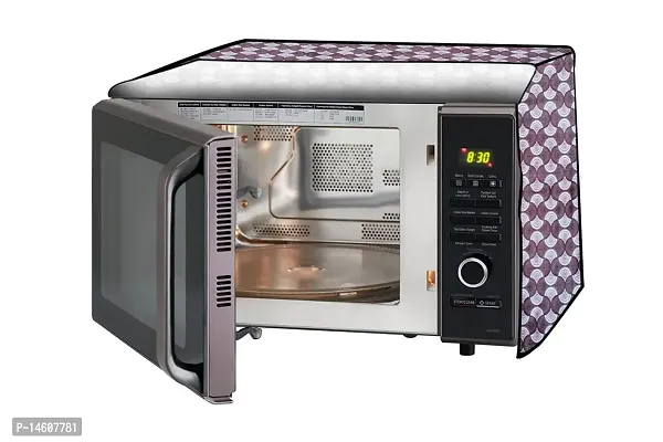 Stylista PVC Microwave Oven Cover for Bajaj 20 L Grill 2005 ETB, Counterchange Pattern Grey