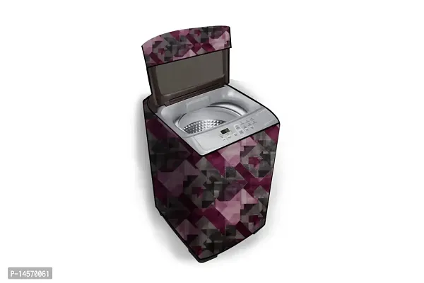 Stylista PVC Washing Machine Cover Compatible for Godrej 7 Kg Fully-Automatic Top Loading WTEON ADR 70 5.0 PFDTG AURD, Chekered Pattern Maroon