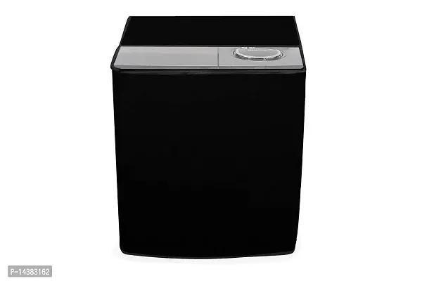 Stylista Washing Machine Cover Compatible for LG 11 kg semi Automatic Top Loading P1145SRAZ Black Solid-thumb0