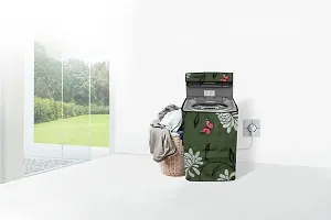 Stylista Washing Machine Cover Compatible for Whirlpool 6.2 kg Fully-Automatic Top Loading WHITEMAGIC Royal 6.2 Petals Pattern Green-thumb1