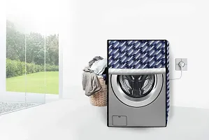 Stylista Waterproof Front Load Washing Machine Cover Compatible for Siemens 7.5 kg, 8 kg, 9 kg  10 Kg Symmetric Pattern Blue-thumb1