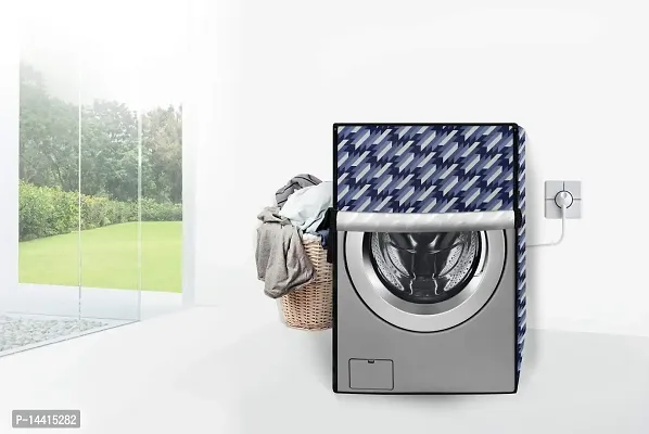 Stylista Waterproof Front Load Washing Machine Cover Compatible for Siemens 7.5 kg, 8 kg, 9 kg  10 Kg Symmetric Pattern Blue-thumb2