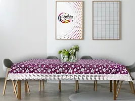 Stylista Waterproof 6 Seater Dining Table Cover Size 60x90 Inches Floral Pattern Purple-thumb2