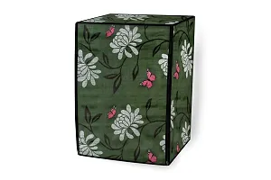 Stylista Waterproof Front Load Washing Machine Cover Compatible for Godrej 6 Kg Petals Pattern Green-thumb4