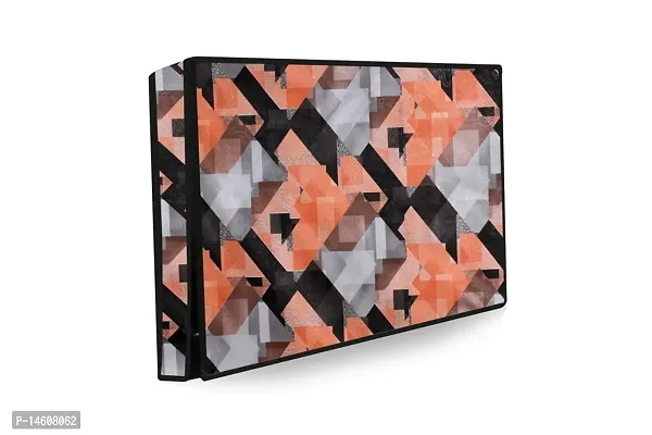 Stylista Printed PVC LED/LCD TV Cover for 40 Inches All Brands and Models, Chekered Pattern Orange-thumb0