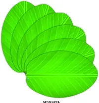 Stylista 6 Units PVC Banana Leaf Shape Dining Table Place Mats 11x17 inches-thumb4