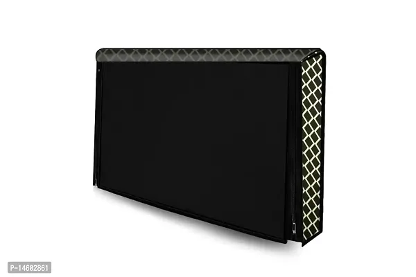 Stylista Check Polyester LED/LCD TV Cover for 42 Inches All Brands and Models, Check Coffee-thumb3