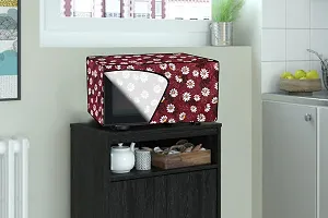 Stylista PVC Microwave Oven Cover for Godrej 19 L Convection GMX 519 CP1, Floral Pattern Red White-thumb1