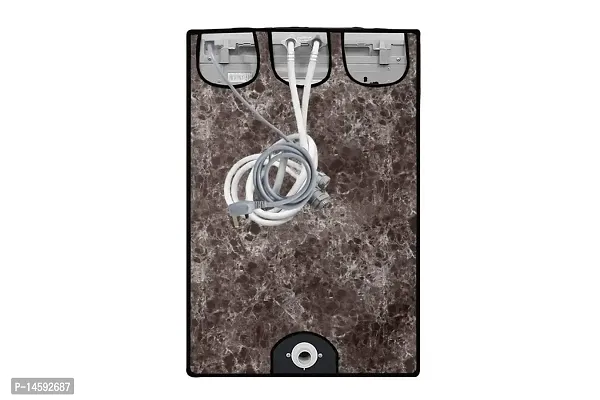 Stylista PVC Washing Machine Cover Compatible for LG 7.5 KG Fully-Automatic Top Loading T75SKSF1Z, Marble Pattern Brown-thumb5