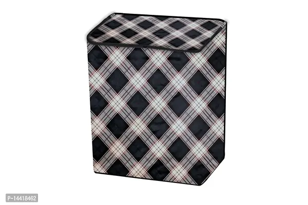 Stylista Washing Machine Cover Compatible for Godrej WS Edge 700 CT semi Automatic Checkered Pattern Beige-thumb5