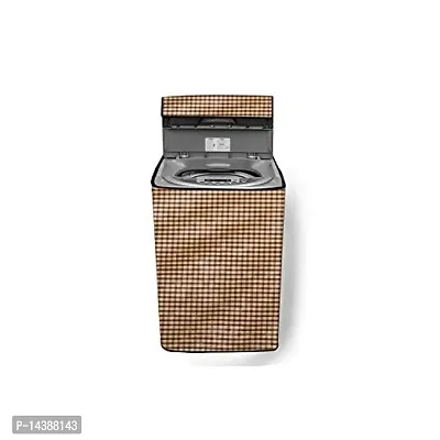 Stylista Top Load Fully Automatic Washing Machine Cover Compatible for Godrej 6 kg, 6.1 kg, 6.2 kg, 6.4 kg  6.5 kg Pin Check Pattern Brown