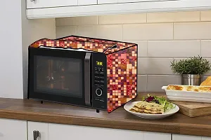 Stylista Microwave Oven Cover for Haier 20 L Convection HIL2001CSPH Abstract Pattern Brown-thumb2