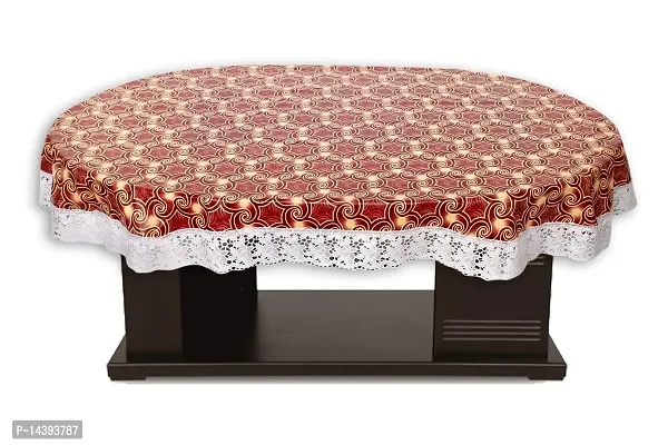 Stylista 8 Seater Oval Dining Table Cover WxL 60x108 inches with White Border lace-thumb3