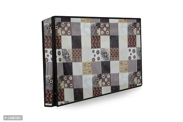 Stylista Printed PVC LED/LCD TV Cover for 39 Inches All Brands and Models, Compass Pattern Grey-thumb0