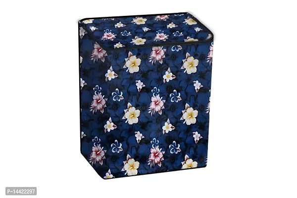 Stylista Washing Machine Cover Compatible for Godrej WS Edge 700 CT semi Automatic Floral Pattern Blue-thumb3