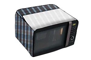 Stylista Microwave Oven Cover for LG 28 L Convection MC2886BRUM Checkered Pattern Grey-thumb4