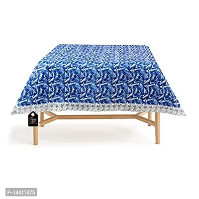 Stylista Square Center Tea Coffee Study Table Cover Size 40x40 Inches Frieze Pattern Blue-thumb0