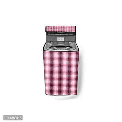 Stylista Top Load Fully Automatic Washing Machine Cover Compatible for Godrej 6 kg, 6.1 kg, 6.2 kg, 6.4 kg  6.5 kg Pin Check Pattern Pink