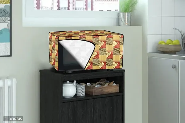 Stylista PVC Microwave Oven Cover for Godrej 30 L Convection InstaCook GMX 30 CA1 SIM, Surface Pattern Yellow-thumb2