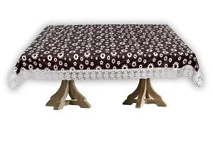 Stylista 8 Seater Dining Table Cover Size 60x108 Inches Floral Pattern White-thumb3