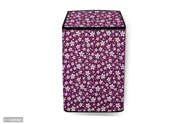 Stylista Washing Machine Cover Compatible for LG 7.0 Kg 5 Star Smart Inverter Fully-Automatic Top Loading Washing Machine T70SKSF1Z,? Floral Pattern Purple-thumb3