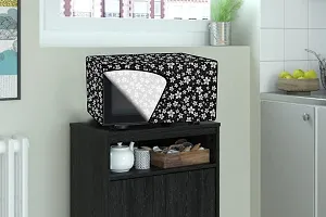 Stylista PVC Microwave Oven Cover for Whirlpool 20 L Solo Magicook Classic-20L, Floral Pattern White Black-thumb1