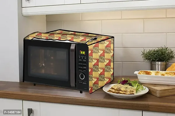 Stylista PVC Microwave Oven Cover for LG 32 L Convection MC3286BLT, Surface Pattern Yellow-thumb3