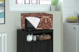 Stylista Microwave Oven Cover for Godrej 30 L GME 530 CF1 PM-BLK Mirror Elec Floral Pattern Beige-thumb1