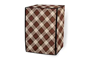 Stylista Washing Machine Cover Compatible for LG 6.0 Kg 5 Star Inverter Fully-Automatic Front Loading Washing Machine FHM1006ADW Checkered Pattern Beige-thumb4