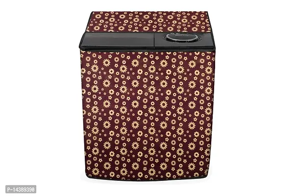 Stylista Washing Machine Cover Compatible for Godrej WS Edge 700 CT semi Automatic Floral Pattern-thumb0