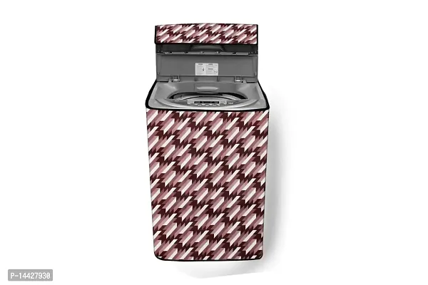 Stylista Washing Machine Cover Compatible for Whirlpool 6.2 kg Fully-Automatic Top Loading WHITEMAGIC Royal 6.2 Symmetric Pattern Maroon