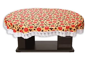 Stylista Oval Centre Table Cover WxL 40x60 inches with White Border lace-thumb2