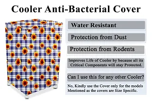 Stylista Cooler Cover Compatible for V-Guard Aikido 70 Liter Desert Cooler Gingham Floral Pattern Blue-thumb4