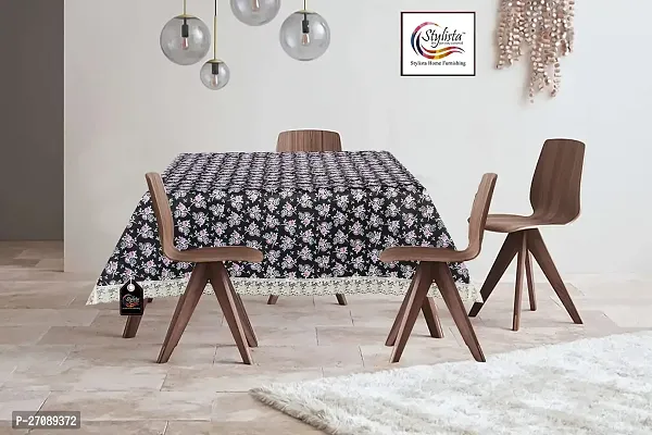 Stylish Square 4 Seater Center Coffee Study Dining Table Cover Size 48X48 Inches Floral Pattern Multi-thumb0