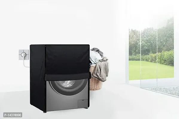 Stylista Washing Machine Cover Compatible for IFB Senator Smart 8 Kg Front-Load Black-thumb2