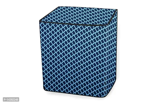 Stylista Washing Machine Cover Compatible for LG 11 kg semi Automatic Top Loading P1145SRAZ Argyle Pattern Blue-thumb5