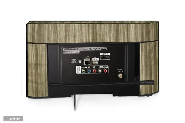 Stylista Printed PVC LED/LCD TV Cover for 42 Inches All Brands and Models, Wooden Pattern Beige-thumb5