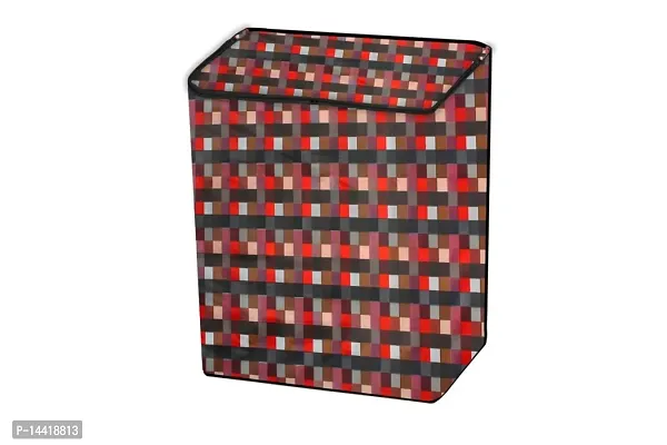 Stylista Washing Machine Cover Compatible for Godrej WS Edge 700 CT semi Automatic Lattice Pattern Red-thumb5