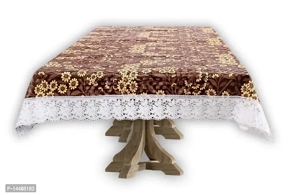 Stylista 8 Seater Dining Table Cover Size 60x108 Inches Floral Pattern Beige-thumb2