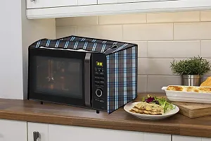 Stylista Microwave Oven Cover for IFB Solo 20PM2S 20 liters 800 Watts Checkered Pattern Grey-thumb2