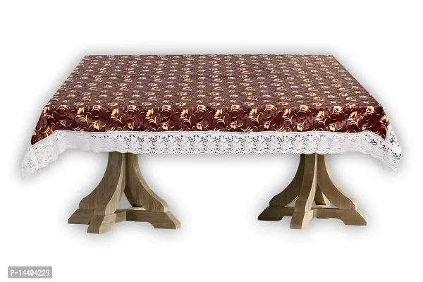 Stylista 8 Seater Dining Table Cover Size 60x108 Inches Floral Pattern Coffee Brown-thumb4