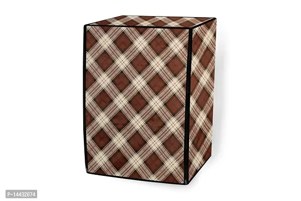 Stylista Washing Machine Cover Compatible for Bosch WAK20060IN Front-Loading 7 Kg Checkered Pattern Beige-thumb5